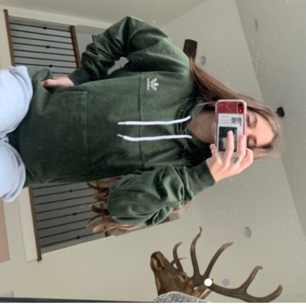army green adidas hoodie rare!!